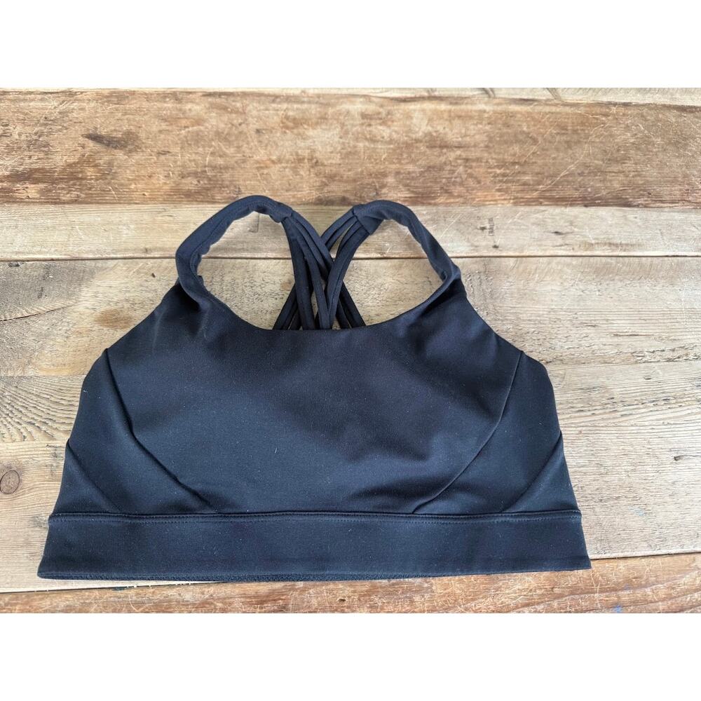 VSX Victoria's Secret Black MEDIUM On Point Strappy Back Yoga Sport Bra